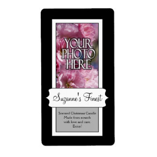 Gepersonaliseerde fotokaars of blikpot label