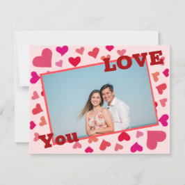 Gepersonaliseerde fotokaart – Romantische liefdesk Feestdagenkaart