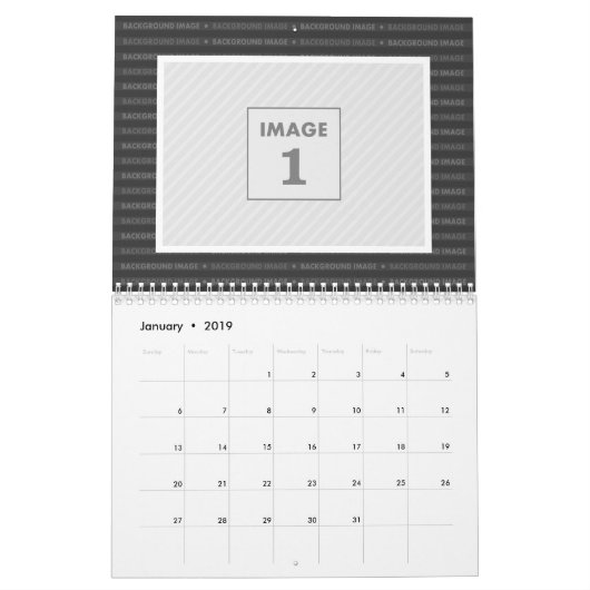 Gepersonaliseerde fotokalender 2024 Aangepaste ach Kalender (Jan 2019)