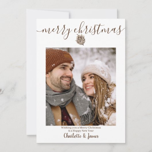 Gepersonaliseerde fotokerst feestdagenkaart (Voorkant)