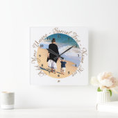 Gepersonaliseerde Fotoklok Cadeau Aangepaste Tekst Vierkante Klok (Huis)