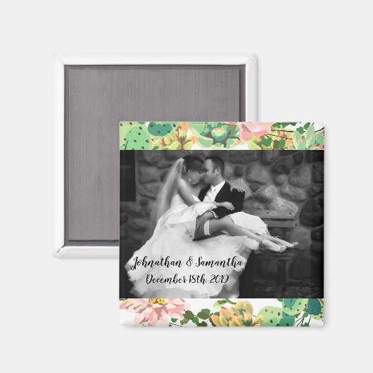 Gepersonaliseerde fotomagneet Bohemian Cactus Succ Magneet (Voorkant / Achterkant)