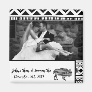 Gepersonaliseerde fotomagneet Boho Buffalo Tribal  Magneet