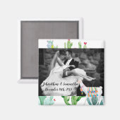 Gepersonaliseerde Fotomagneet Boho Llama Bohemian  Magneet (Voorkant / Achterkant)