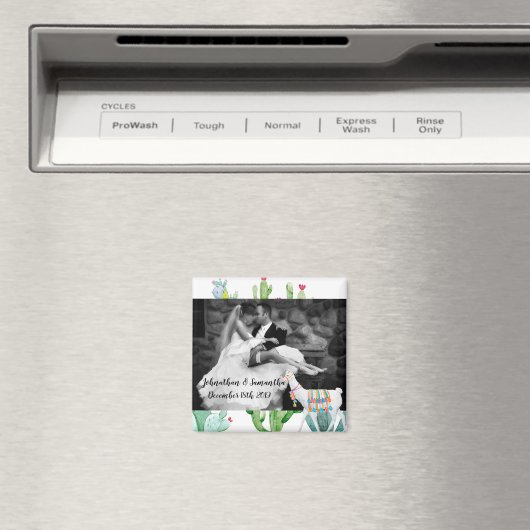 Gepersonaliseerde Fotomagneet Boho Llama Bohemian  Magneet (Insitu (Vaatwasser))