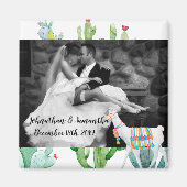 Gepersonaliseerde Fotomagneet Boho Llama Bohemian  Magneet (Voorkant)