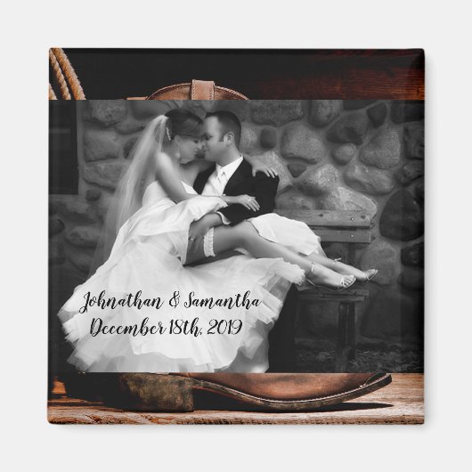 Gepersonaliseerde fotomagneet Cowboy laarzen schuu Magneet (Voorkant)