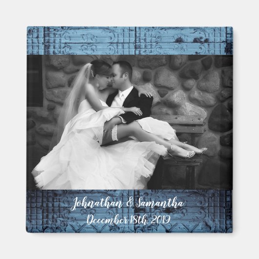 Gepersonaliseerde Fotomagneet Rustiek Tin Panel Pl Magneet (Voorkant)