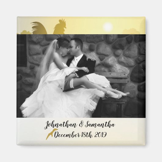 Gepersonaliseerde fotomagneet Sunny Morning Boerde Magneet (Voorkant)