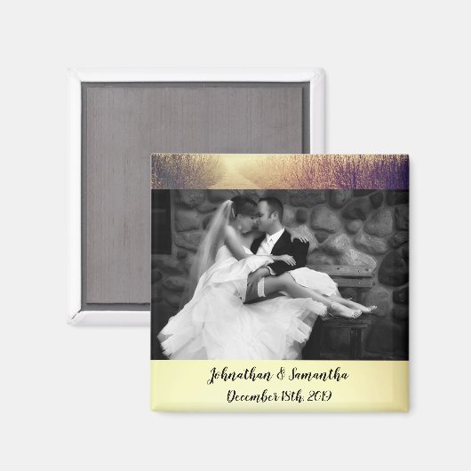 Gepersonaliseerde fotomagneet Sunrise Pathway Walk Magneet (Voorkant / Achterkant)