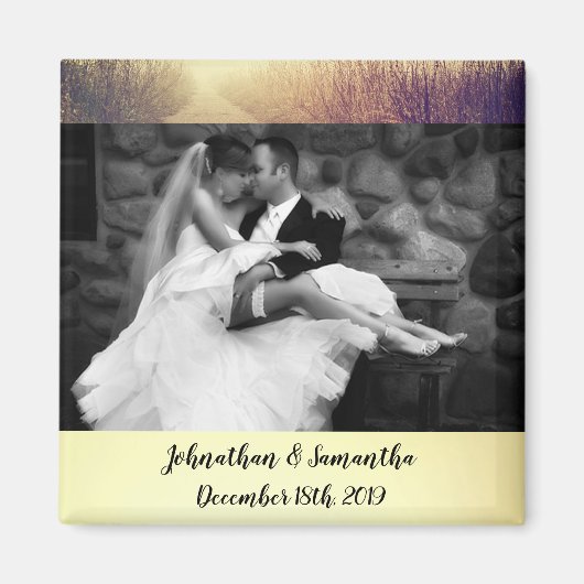 Gepersonaliseerde fotomagneet Sunrise Pathway Walk Magneet (Voorkant)