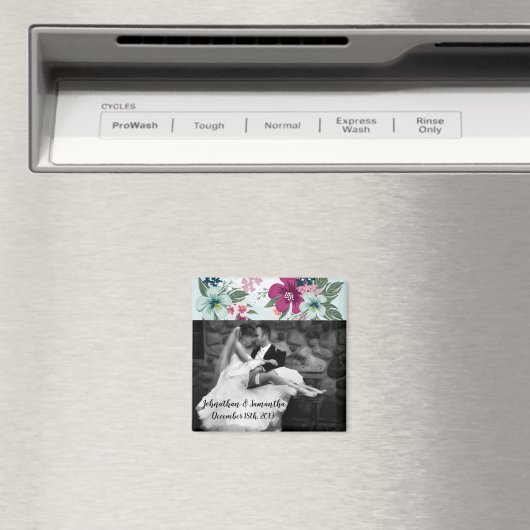 Gepersonaliseerde fotomagneet Tropische bloem op b Magneet (Insitu (Vaatwasser))