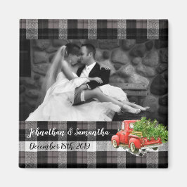 Gepersonaliseerde Fotomagneet XMAS Truck Baffalo P Magneet