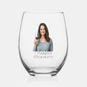 Gepersonaliseerde Fotonaam Beste Mam Ooit Gift Wijnglas Zonder Voet (Voorkant)