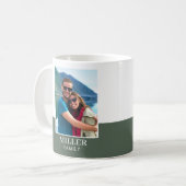 Gepersonaliseerde fotonaam Green Modern Koffiemok (Voorkant links)