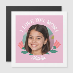 Gepersonaliseerde fotonaam Moederdag I Love You Magnetische Uitnodiging