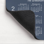 Gepersonaliseerde fotonaam Navy Blue 2024 Kalender Muismat (Hoek)
