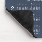 Gepersonaliseerde Fotonaam Navy Blue 2026 Kalender Muismat (Hoek)