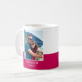 Gepersonaliseerde fotonaam Pink Modern Koffiemok (Voorkant links)