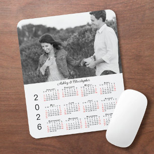Gepersonaliseerde fotonamen 2026 kalender muismat