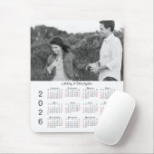 Gepersonaliseerde fotonamen 2026 kalender muismat (Met muis)