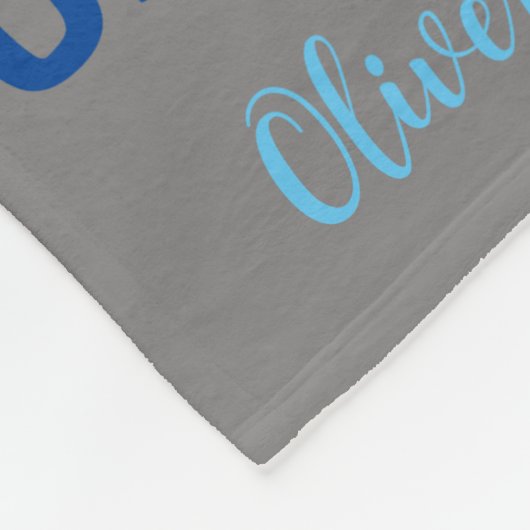 Gepersonaliseerde fotonamen | Grijze Hond Fleece Deken (Hoek)