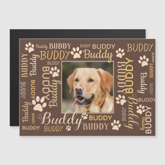 Gepersonaliseerde fotonamen | Kaart magneet (Voorkant / Achterkant)