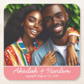 Gepersonaliseerde fotopartij kartonnen onderzetters (Voorkant)