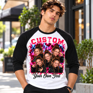 Gepersonaliseerde fotorap 90s t-shirt