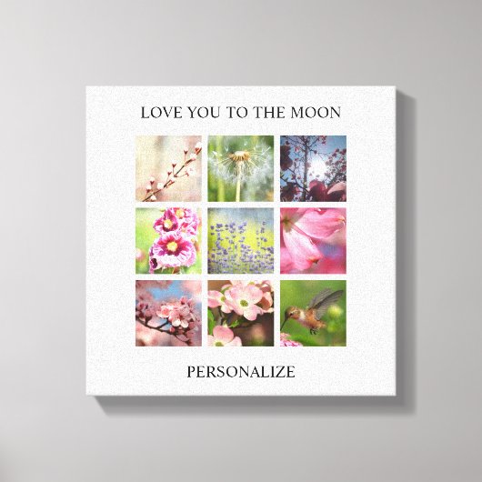 Gepersonaliseerde Foto's Collage met Jouw tekst Canvas Afdruk (Voorkant)