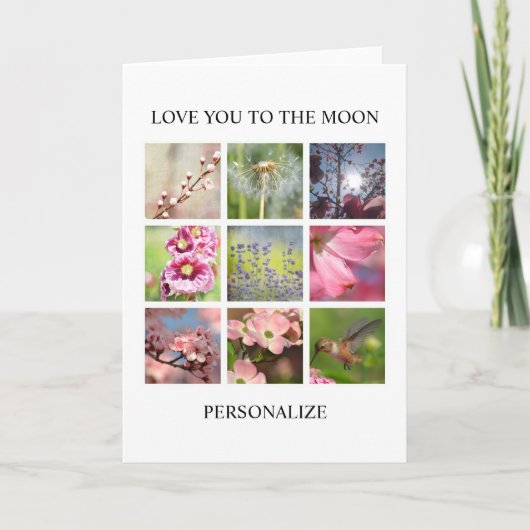 Gepersonaliseerde foto's Collage met Jouw tekst Kaart (Voorkant)