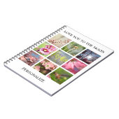 Gepersonaliseerde Foto's Collage met Jouw tekst Notitieboek (Linkerzijde)