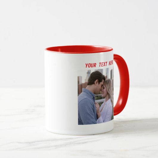 Gepersonaliseerde foto's en tekst Gelukkige Valent Mok (Voorkant rechts)