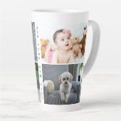 Gepersonaliseerde foto's en tekst latte mok (Rechterhoek)