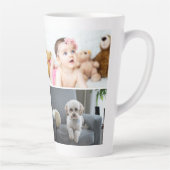 Gepersonaliseerde foto's en tekst latte mok (Rechts)