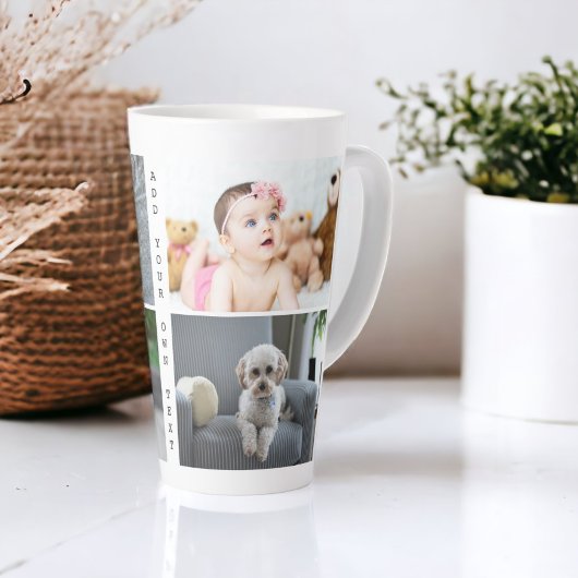 Gepersonaliseerde foto's en tekst latte mok