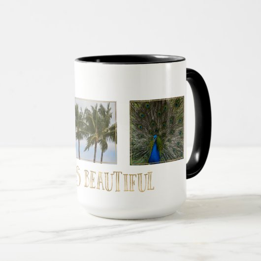 Gepersonaliseerde foto's Kauai Het leven is mooi Mok (Voorkant rechts)