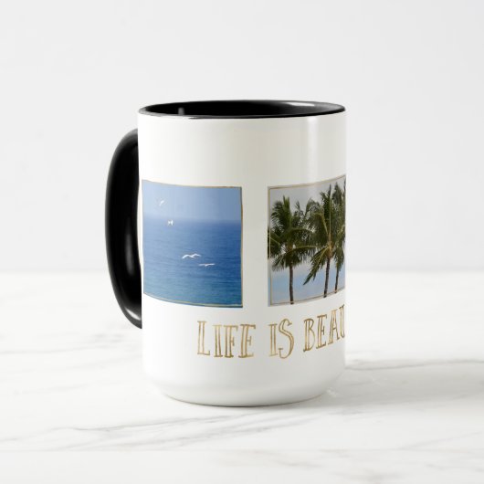 Gepersonaliseerde foto's Kauai Het leven is mooi Mok (Voorkant links)