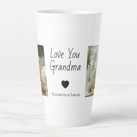 Gepersonaliseerde foto's & "Love You Grandma Latte Mok (Voorkant)