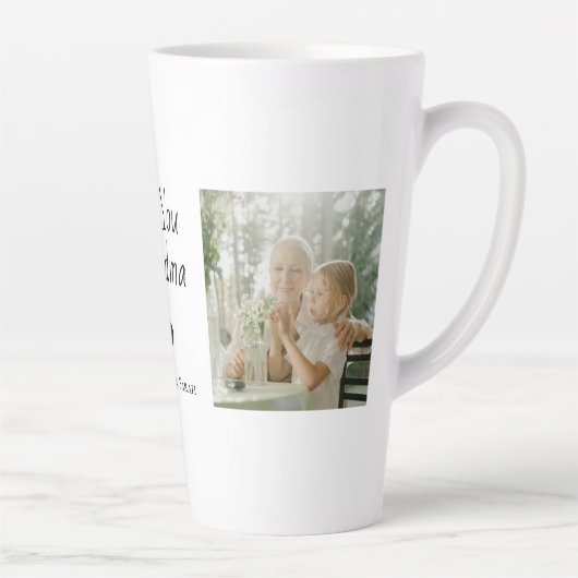 Gepersonaliseerde foto's & "Love You Grandma Latte Mok (Rechts)