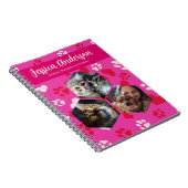 Gepersonaliseerde foto's & naam Paw Prints Patroon Notitieboek (Rechterzijde)