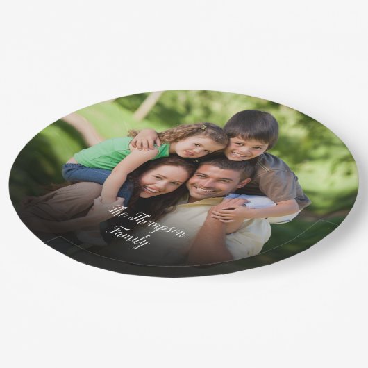 Gepersonaliseerde fotoscriptnaam papieren bordje (Gekanteld)