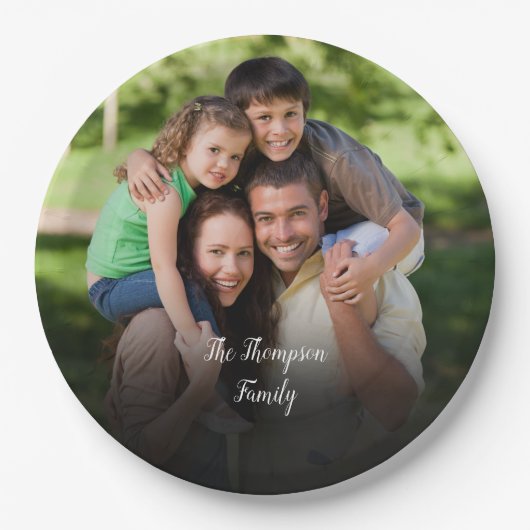 Gepersonaliseerde fotoscriptnaam papieren bordje (Voorkant)