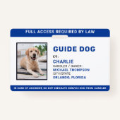 Gepersonaliseerde fotoservice Hond Gids Hond ID Badge (Voorkant)