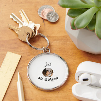 Gepersonaliseerde fotosjabloon "Just Me and Meow" Sleutelhanger