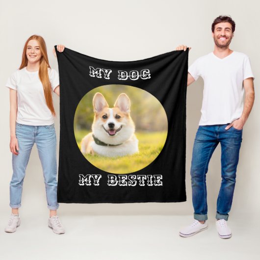Gepersonaliseerde fotosjabloon voor mijn hond - Mi Fleece Deken (In situ)