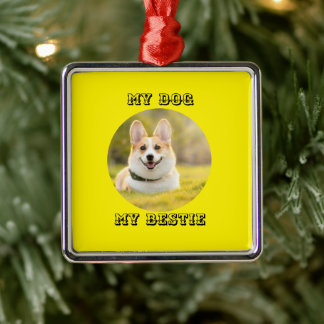 Gepersonaliseerde fotosjabloon voor mijn hond - Mi Metalen Ornament