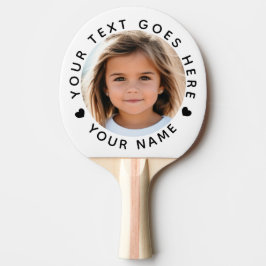 Gepersonaliseerde fototekst en naam tafeltennisbatje