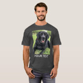 Gepersonaliseerde Fototekst Pet Dog Grey T-shirt (Voorkant volledig)