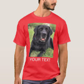 Gepersonaliseerde fototekst Pet Red T-shirt (Voorkant)